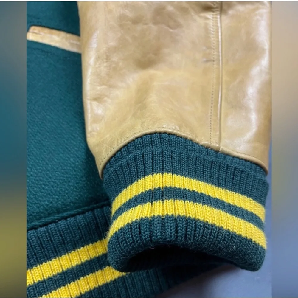 Ralph Lauren Green and Tan Varsity Jacket with beanie - Picture 8 of 8